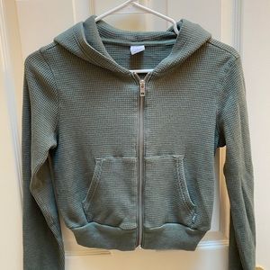 aritzia tna waffle cropped zip hoodie